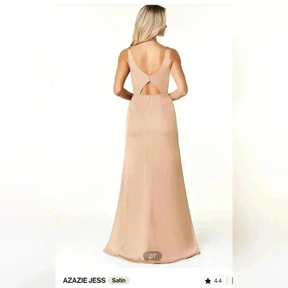 AZAZIE JESS Stretch Satin Maxi Dress Floor Length English Rose Size A12 - Picture 2 of 10